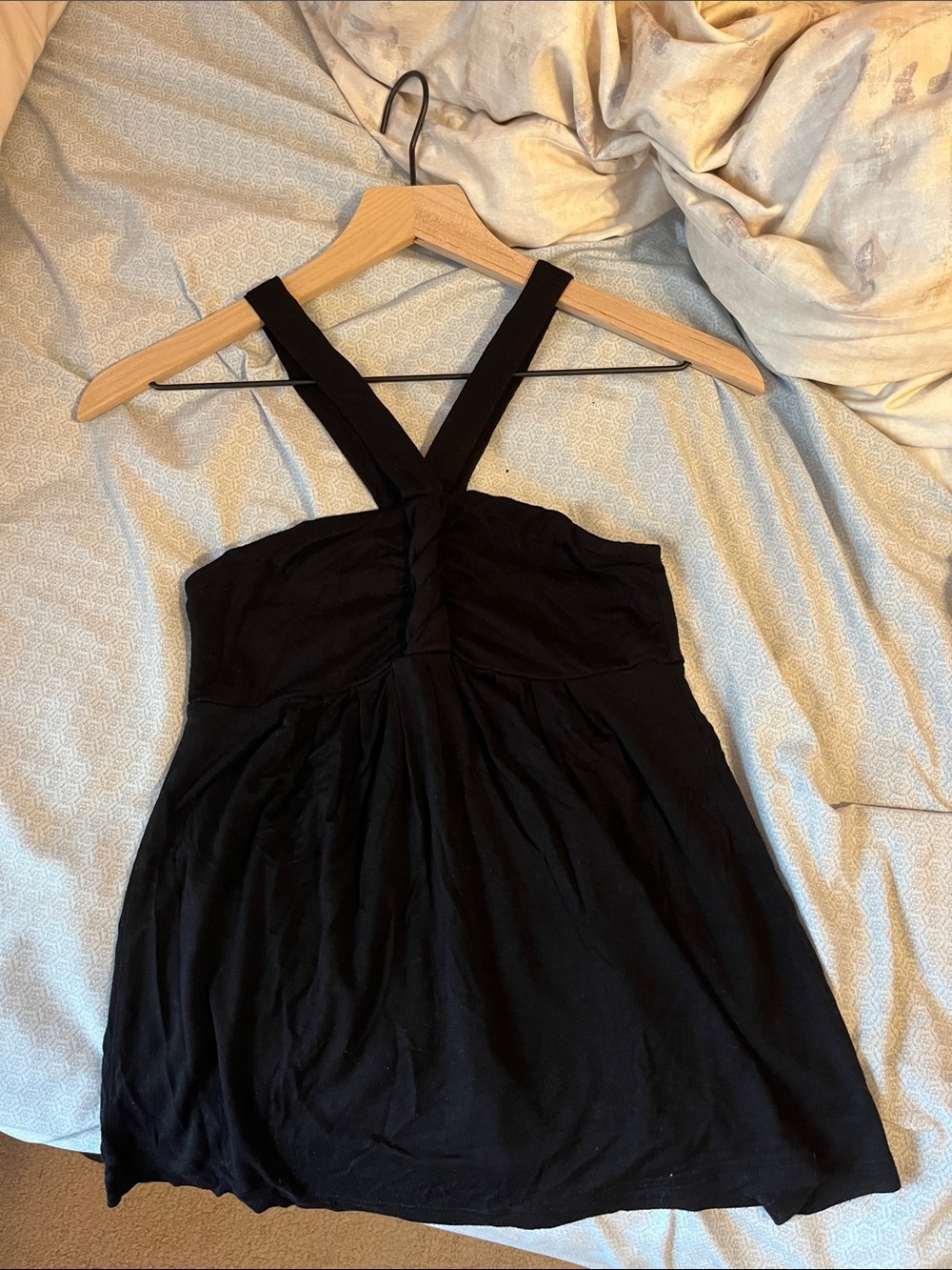 Design History Black Strapless Dress with Twist Back